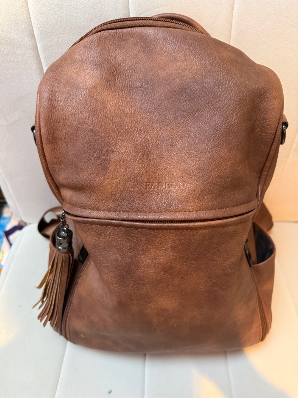 Classic Brown Leather Men's Backpack - Casual Everyday Bag